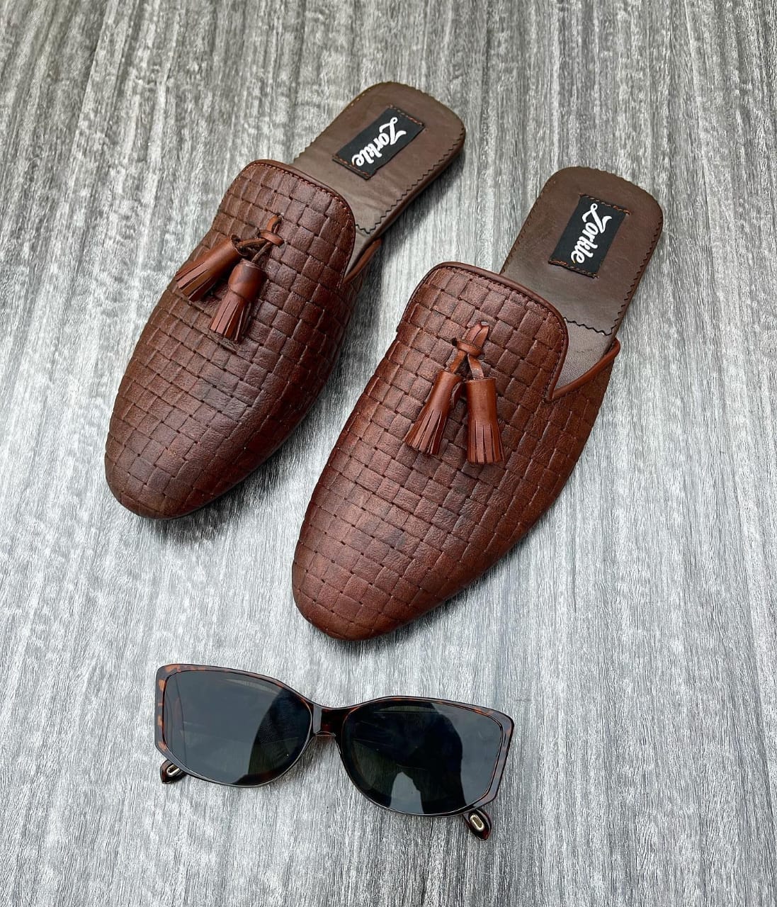 Kani Tassel Mules Coffee Brown
