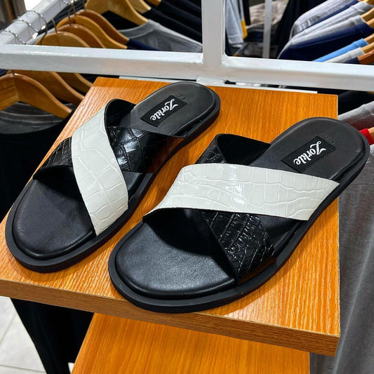 Fred crocs slippers black and white