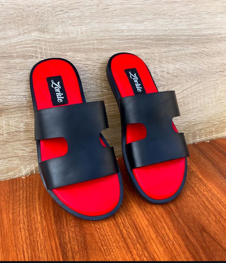 Akon slippers BLACK/ RED
