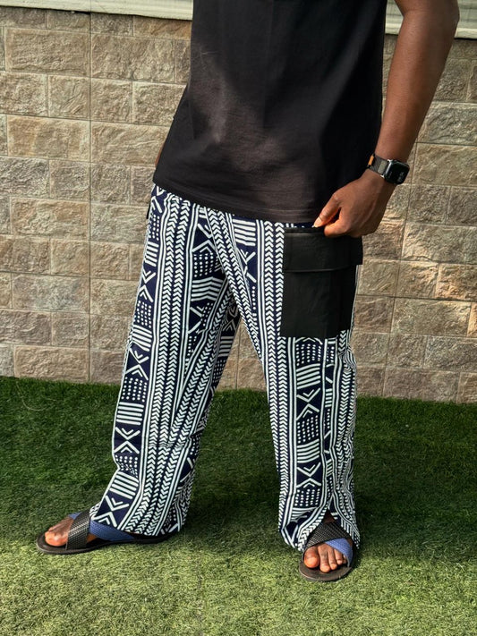 Afrokente Tribal Blue Combat