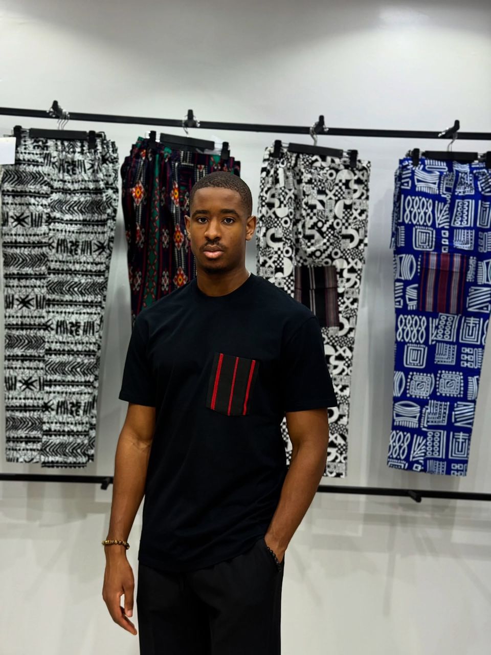 Mide Black Single Pocket