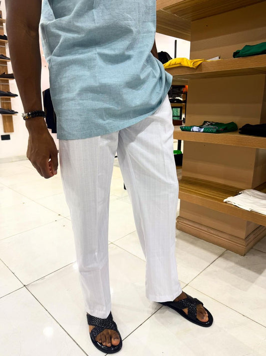 Moss Linen Pants White