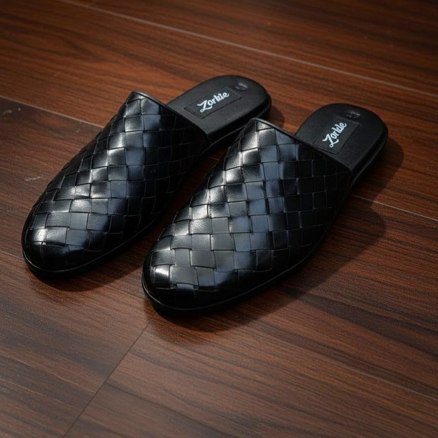 Woven Mules Black
