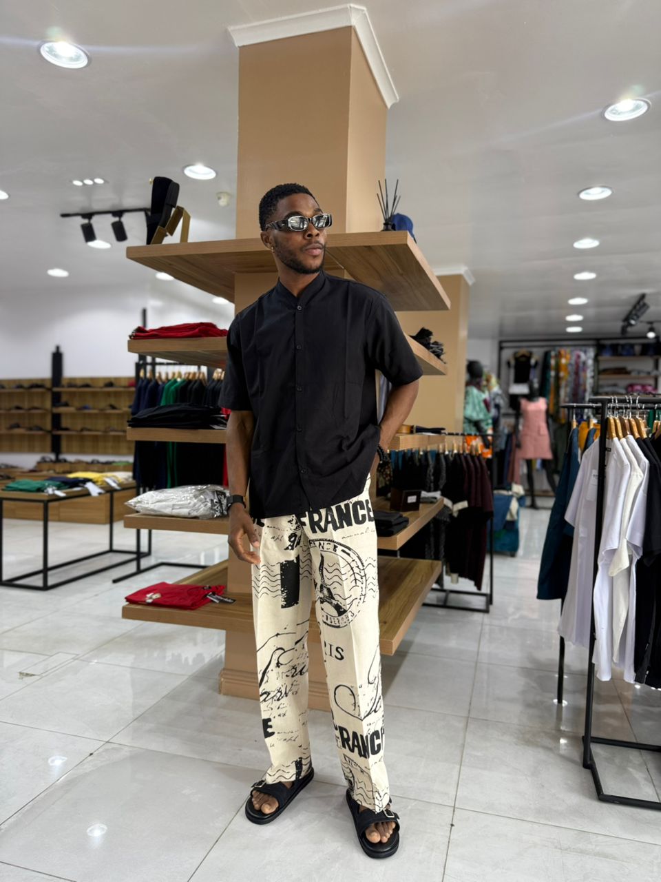 Moss Linen Pant Letters-Cream