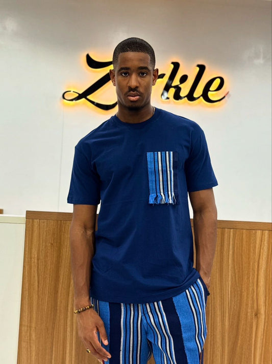 Mide navy tshirt fringe