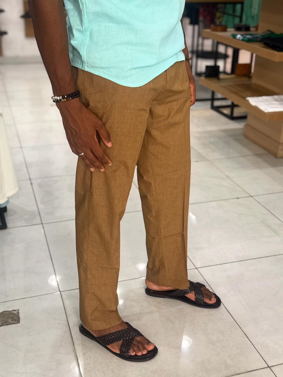 Moss Linen Pants Carton Brown