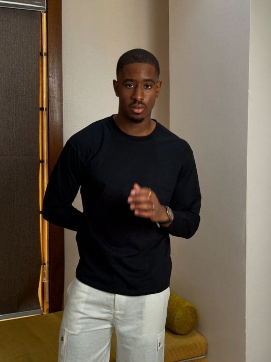 Plain LS Tshirt Black
