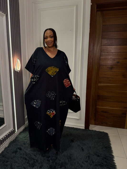Radiance Mix Ankara Boubou Black