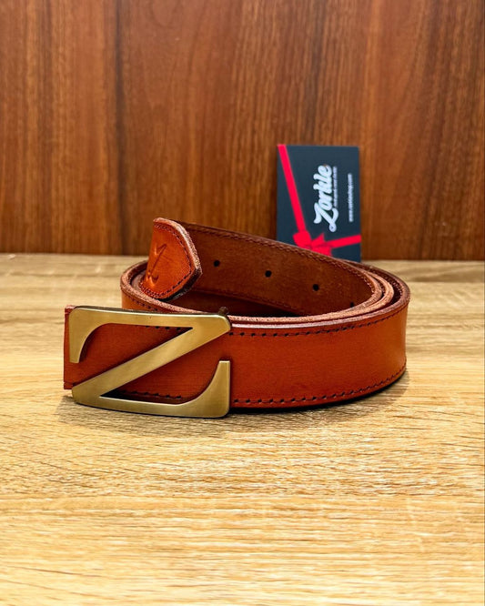 Z Buckle Belt Tan Brown