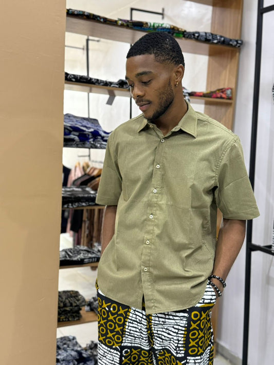 Deyin Linen shirt Green
