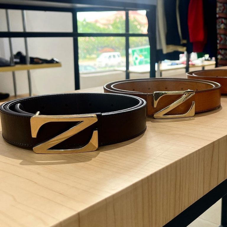 Z buckle Leather  Black / Coffee Brown Belt