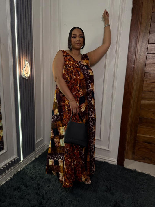Luxe Terra Dress Brown