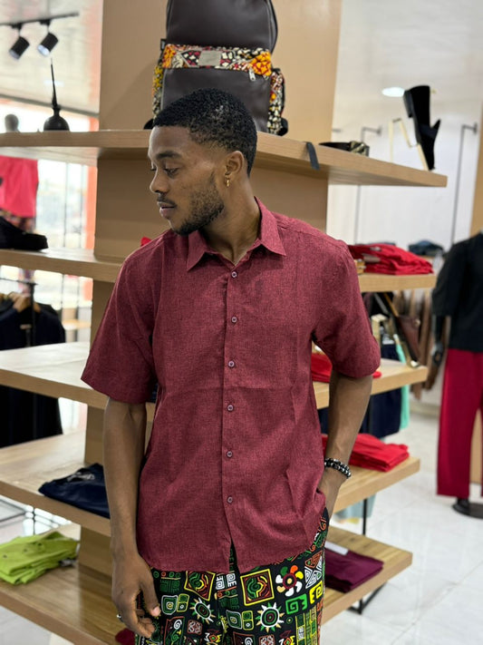 Deyin Linen Shirt WINE