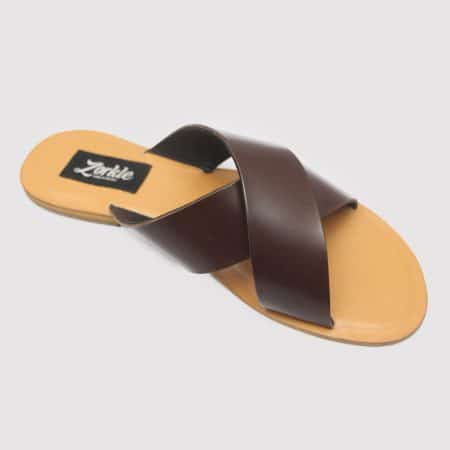 Kruss Slippers Brown Leather ZFP061 - Zorkle Shoes