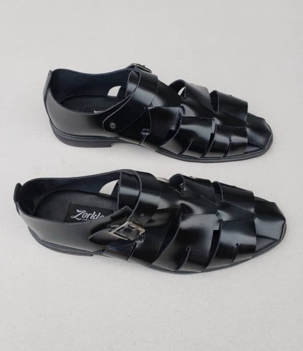 Delta man sandal black leather ZMD012 – Zorkles Shoes Nigeria