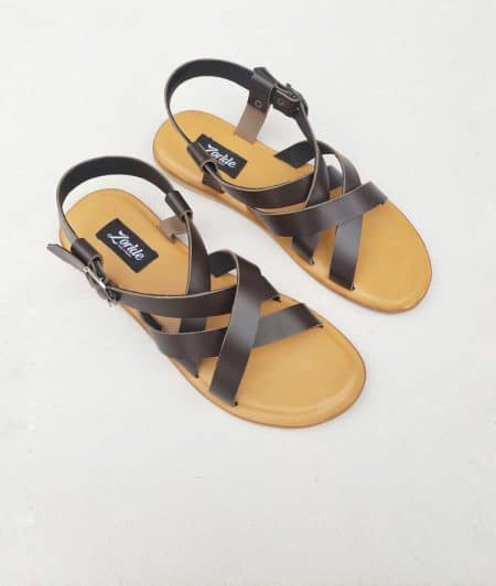 Gilga Gladiator Sandal Brown Leather ZMD015 - Zorkle Shoes