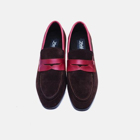 Jush Penny Loafers Top Chocolate Brown Suede ZMS042 - Zorkle Shoes