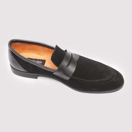 jush Penny loafers top black suede zorkle shoes in lagos nigeria ZMS058