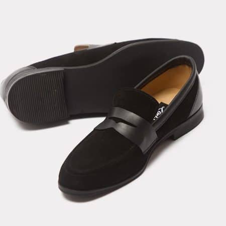 Jush Penny loafers top black suede zorkle shoes in lagos nigeria ZMS058