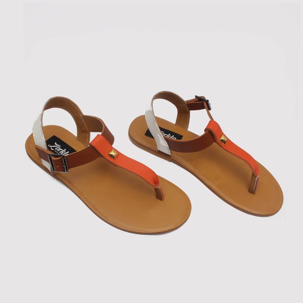 toke sandals orange brown white by zorkle shoes in lagos nigeria