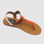 Toke Sandals Orange Brown White Leather ZFD038 – Zorkle Shoes