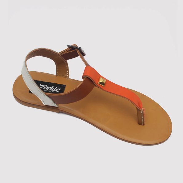 toke sandals orange brown white by zorkle shoes lagos nigeria