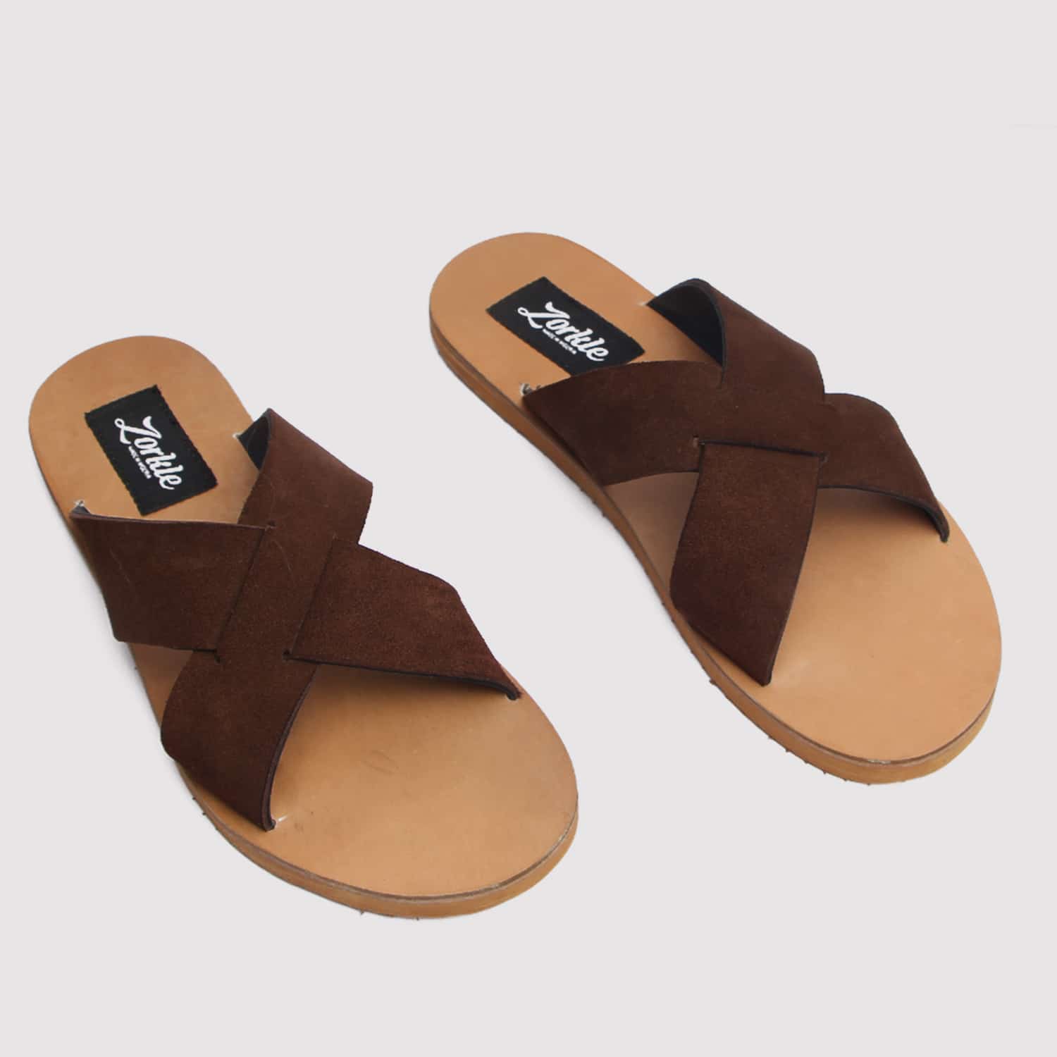 forklædning facet fred Mide Cross Slippers Brown Suede - Zorkle Zorkles Shoes, Nigeria