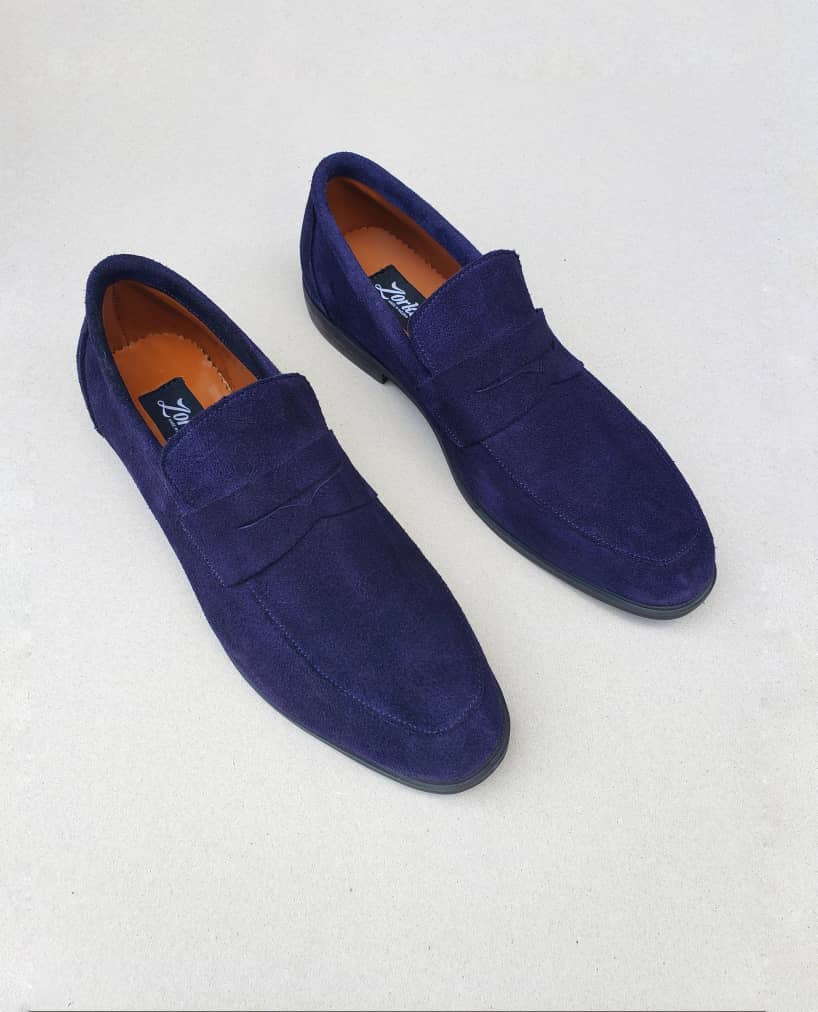 Penny Loafers Blue Suede ZMS070 - Zorkle