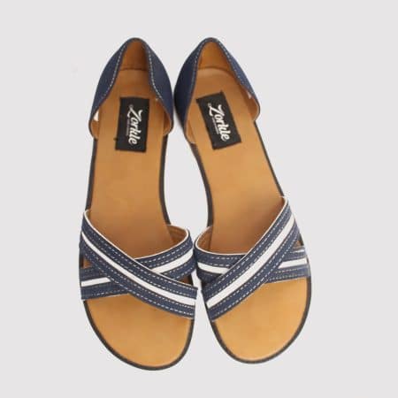 Kisha crisscross sandals blue white leather zorkle shoes in lagos nigeria