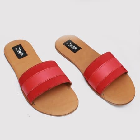 Lere flex slippers red leather zorkle shoes in lagos nigeria