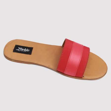Lere flex slippers red leather zorkle shoes in lagos nigeria