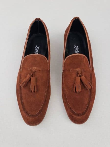 Trevor Tassel Loafers Brown Suede ZMS050 - Zorkle Shoes