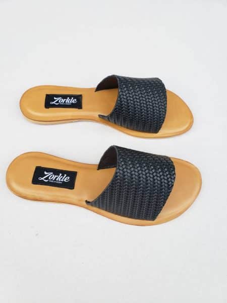 Tade Slippers Brown Leather ZFP063 - zorkle shoes