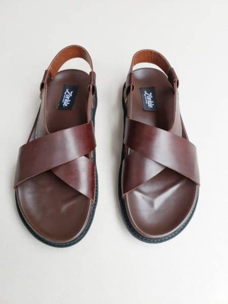 Turju Sandal Brown Leather ZMD048 - zorkle shoes