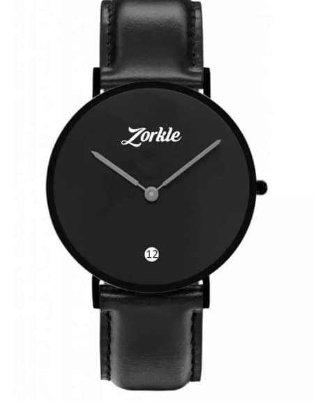 Serek Black Leather Strap Watch ZWW002 - Zorkle