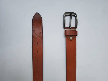 Brown Leather Buckled Belt ZMB001 - Zorkle