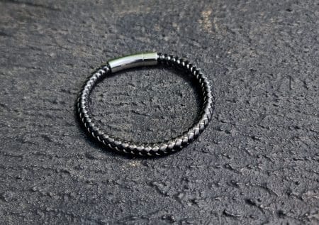 Patterned Black Bracelet Leather ZAB007 - Zorkle