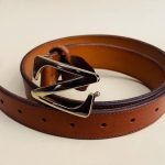 Z Buckle Leather Brown Belt ZMB005 - Zorkle