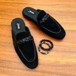 Fortis Mules Black Suede ZMS279 - Zorkle